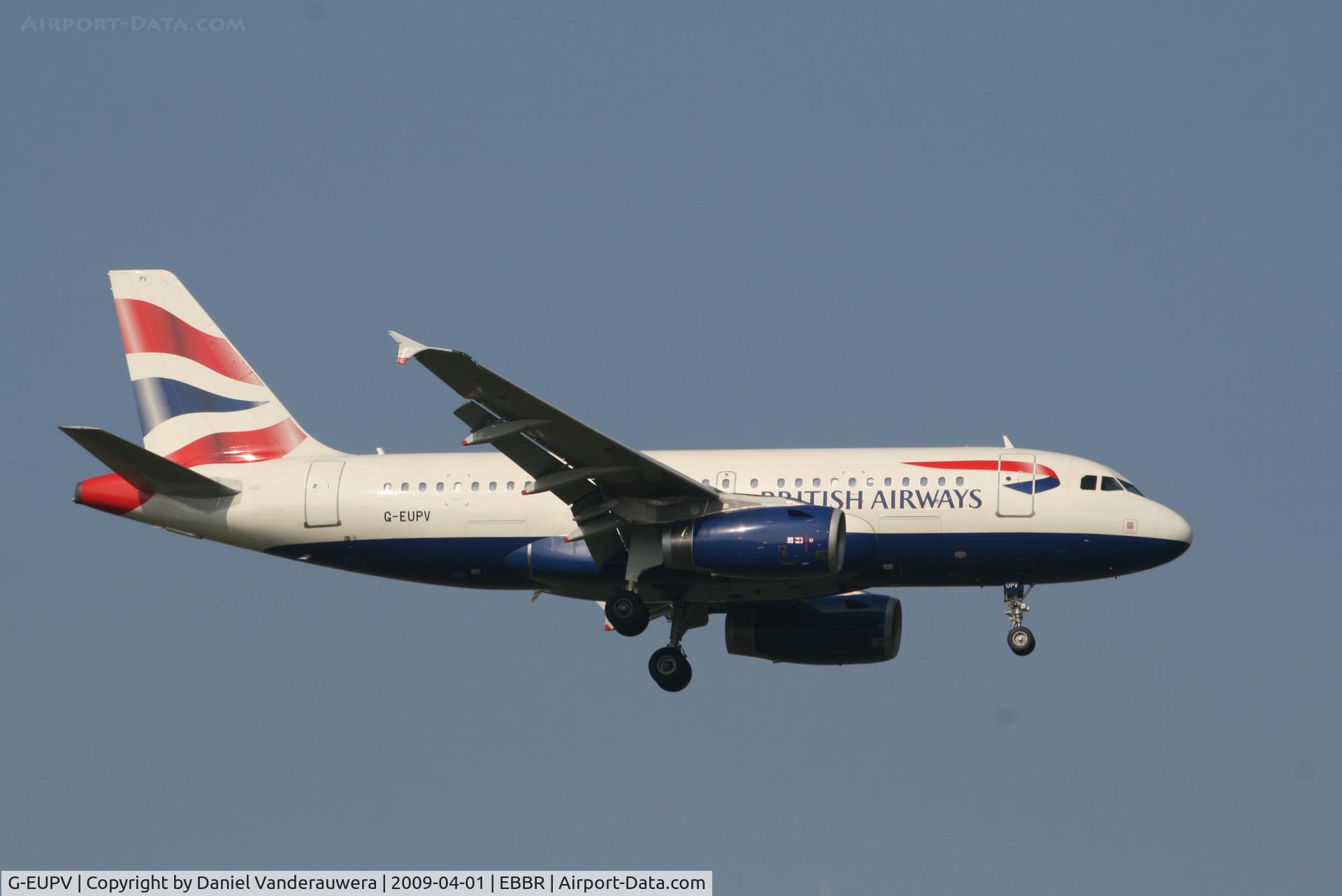 G-EUPV, 2001 Airbus A319-131 C/N 1423, Flight BA392 is descending to RWY 02
