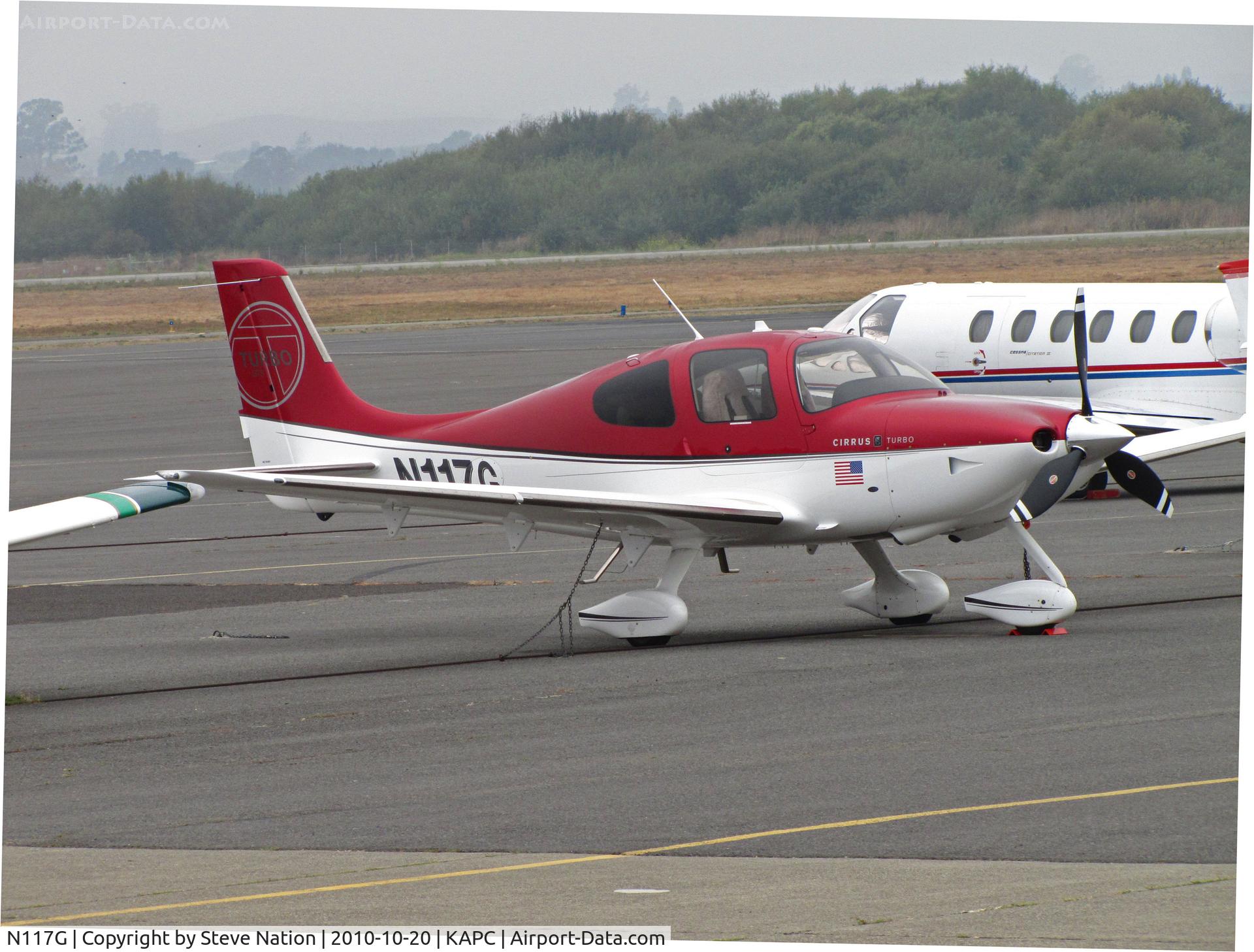 N117G, Cirrus SR22T Turbo C/N 3464, 2009 Cirrus Design SR22 visiting Napa from Colorado