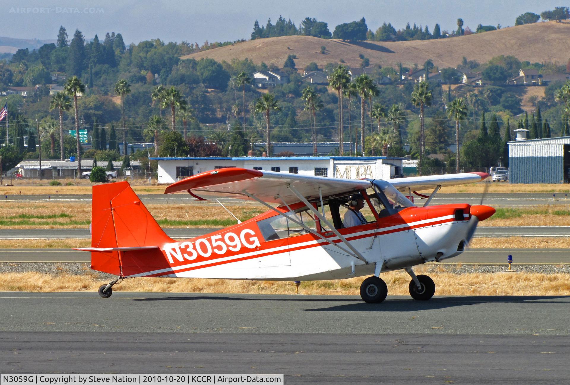 N3059G, 1968 Champion 7GCBC C/N 37, KCSI Aerial Patrol (Bakersfield) 1968 Champ 7GCBC taxis for take-off and pipeline patrol flight north