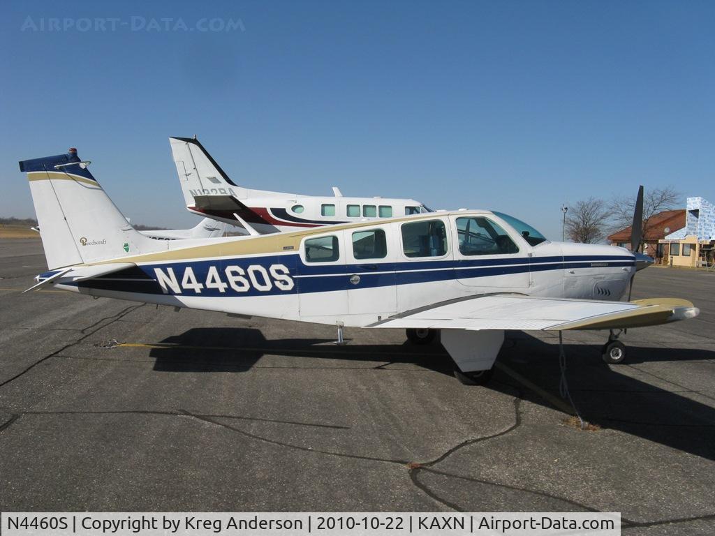 N4460S, 1975 Beech A36 Bonanza 36 C/N E-691, Beech A36 Bonanza on the line.