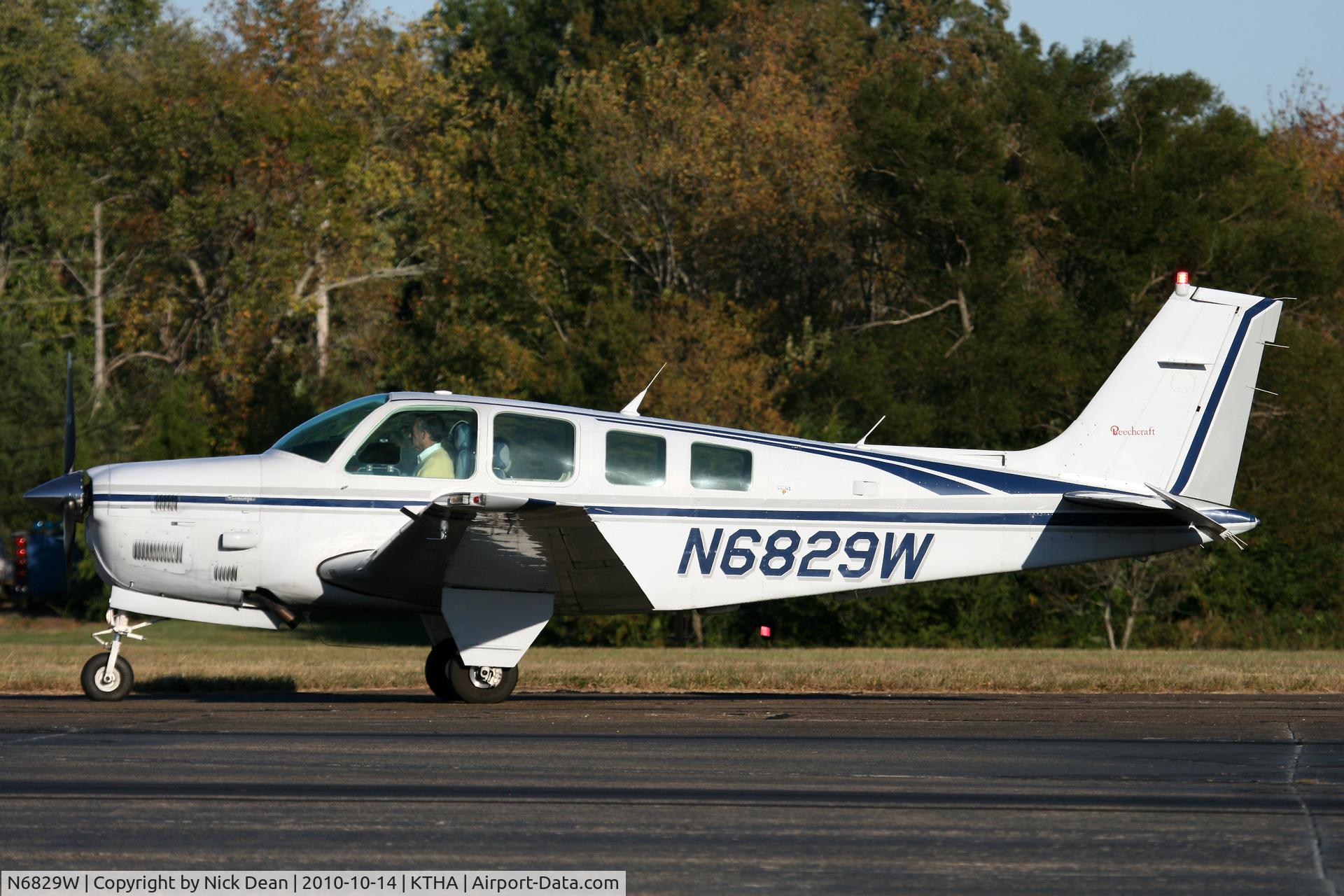 N6829W, 1984 Beech B36TC Bonanza C/N EA-407, KTHA Beech party 2010
