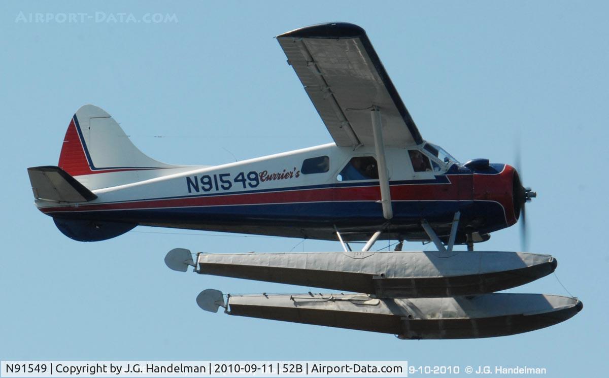 N91549, 1958 De Havilland Canada DHC-2 C/N 628, Over Moosehead Lake Maine.