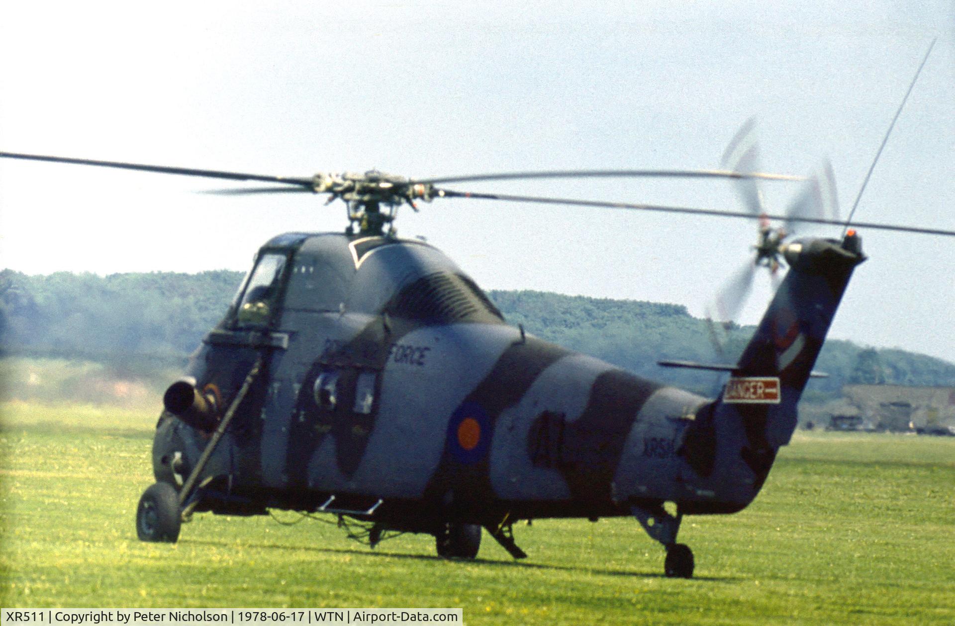 XR511, 1963 Westland Wessex HC.2 C/N WA136, Wessex HC.2 of 72 Squadron on display at the 1978 RAF Waddington Airshow.