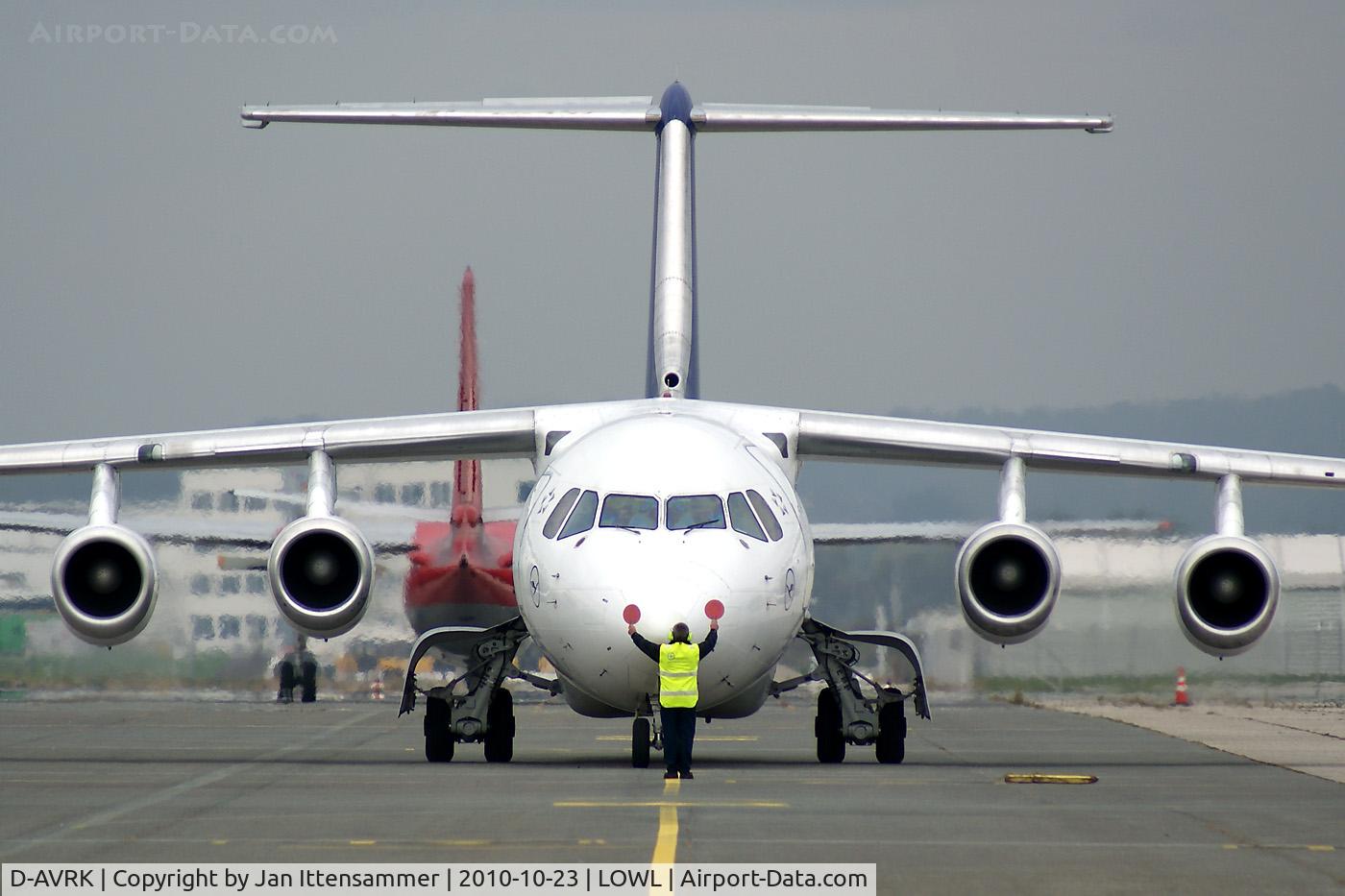D-AVRK, 1996 British Aerospace Avro 146-RJ85 C/N E.2278, D-AVRK @ Linz Airport