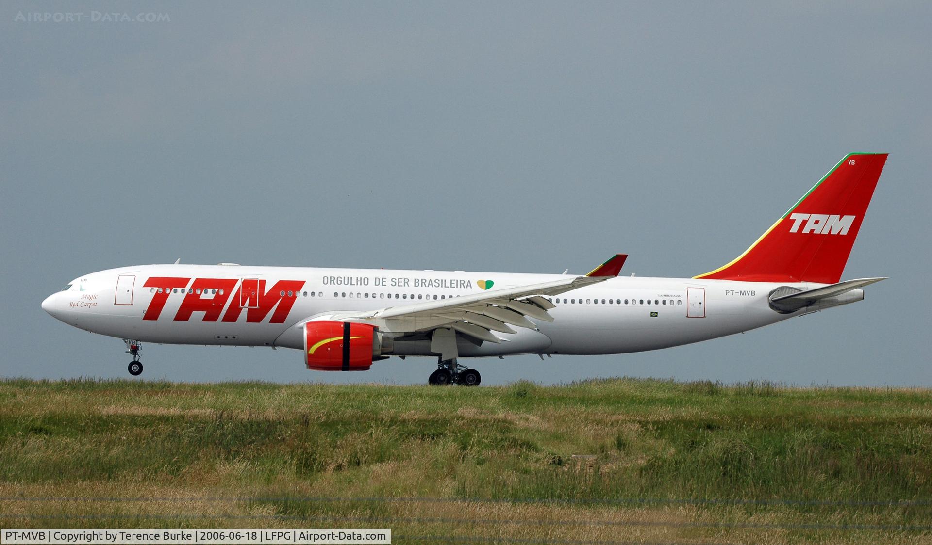 PT-MVB, 1998 Airbus A330-223 C/N 238, Touchdown at Paris CDG