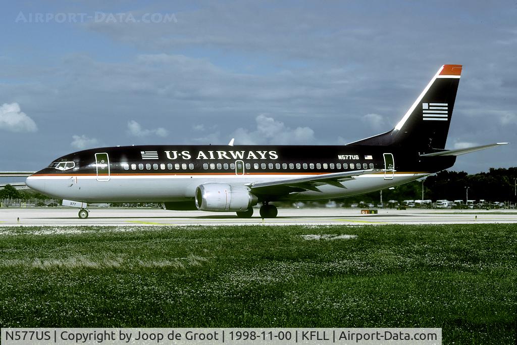 N577US, 1988 Boeing 737-301 C/N 23742, From the G.Bouma collection. Probably taken at Fort Lauderdale