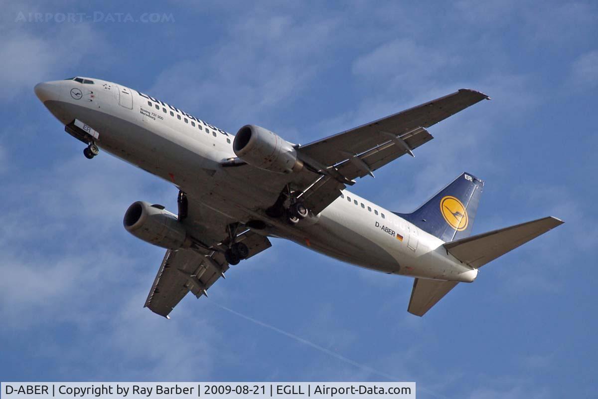 D-ABER, 1992 Boeing 737-330 C/N 26431, Boeing 737-330 [26431] (Lufthansa) Heathrow~G 21/08/2009