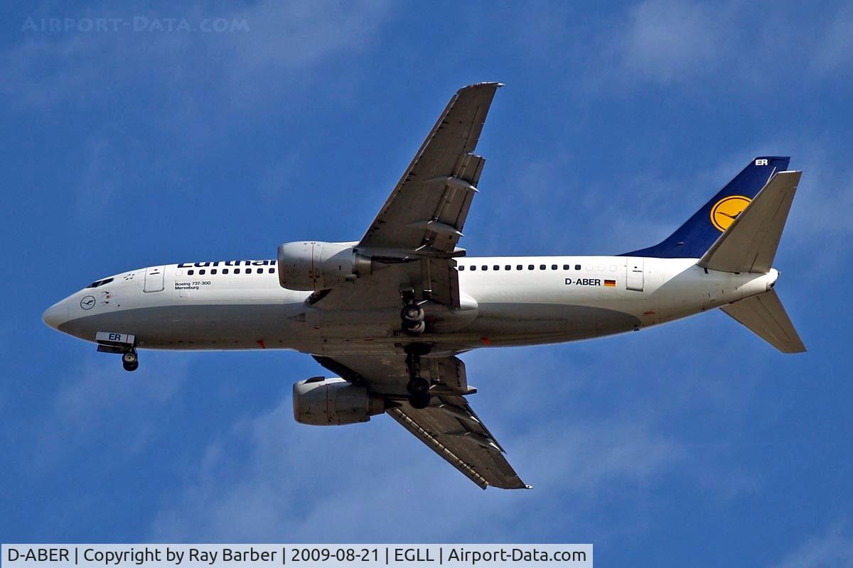 D-ABER, 1992 Boeing 737-330 C/N 26431, Boeing 737-330 [26431] (Lufthansa) Heathrow~G 21/08/2009