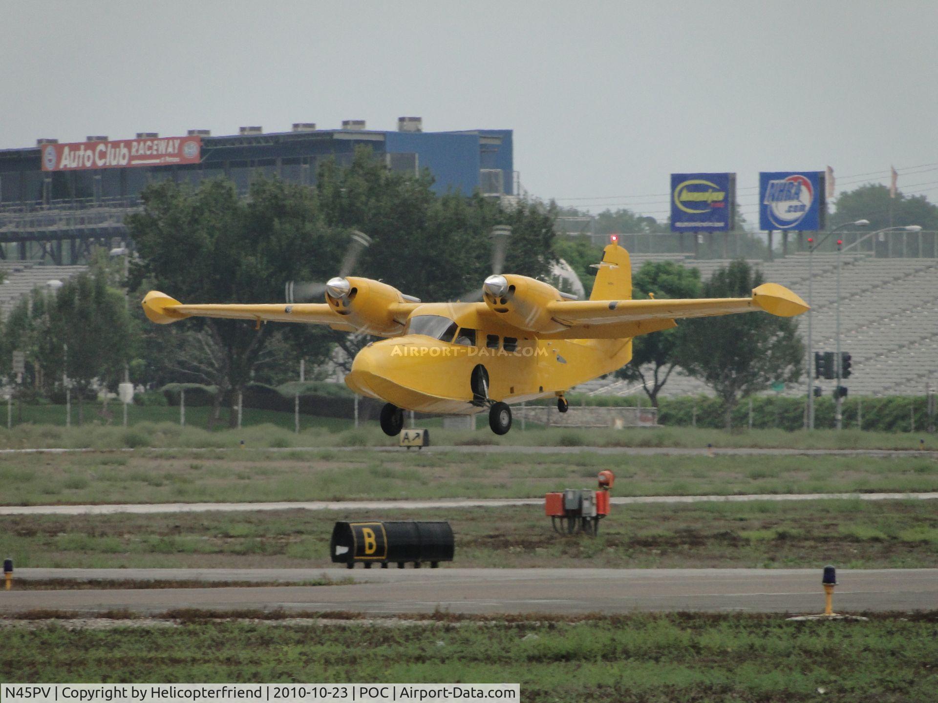 N45PV, 1944 Grumman G-44 Widgeon C/N 1380, Touching down on runway 26L