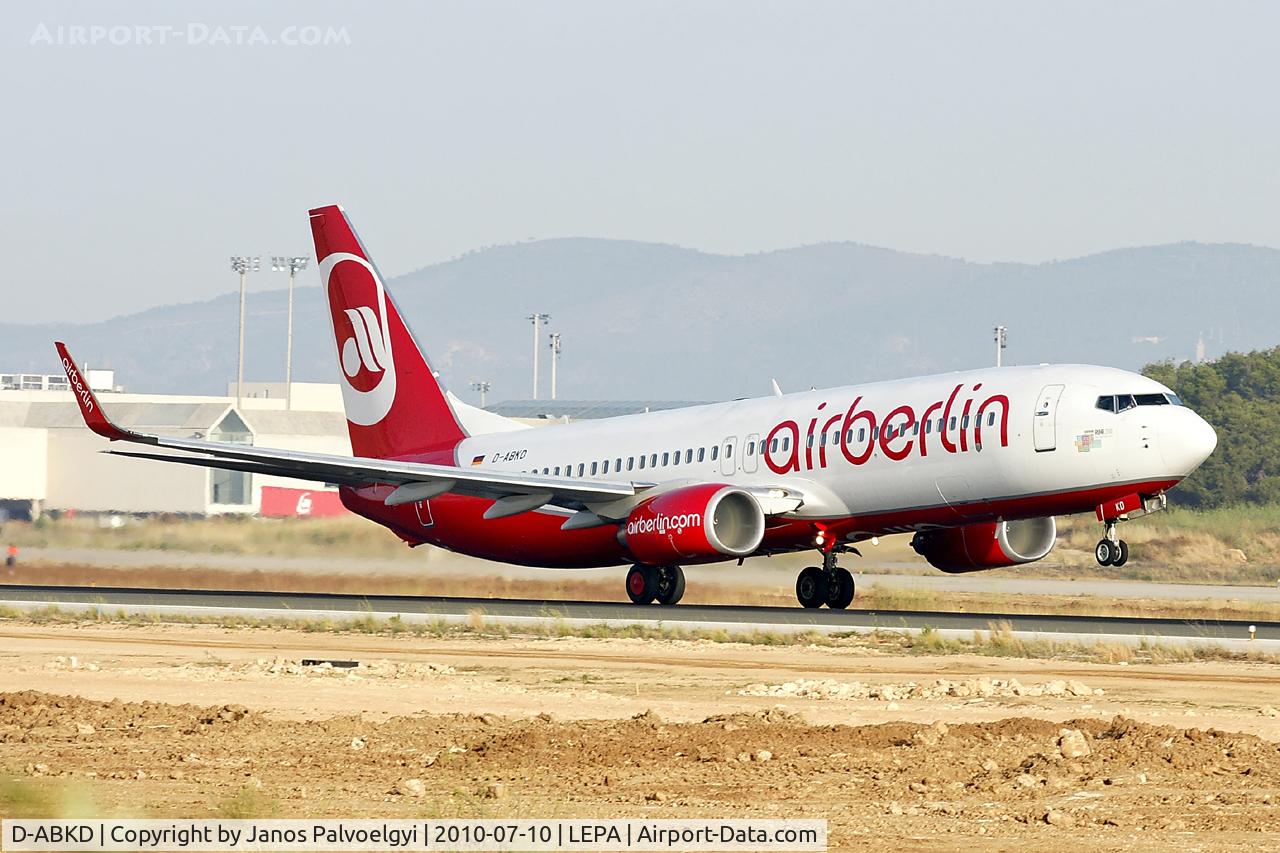D-ABKD, 2009 Boeing 737-86J C/N 37742, Air Berlin Boeing B737-86J take-off in PMI/LEPA