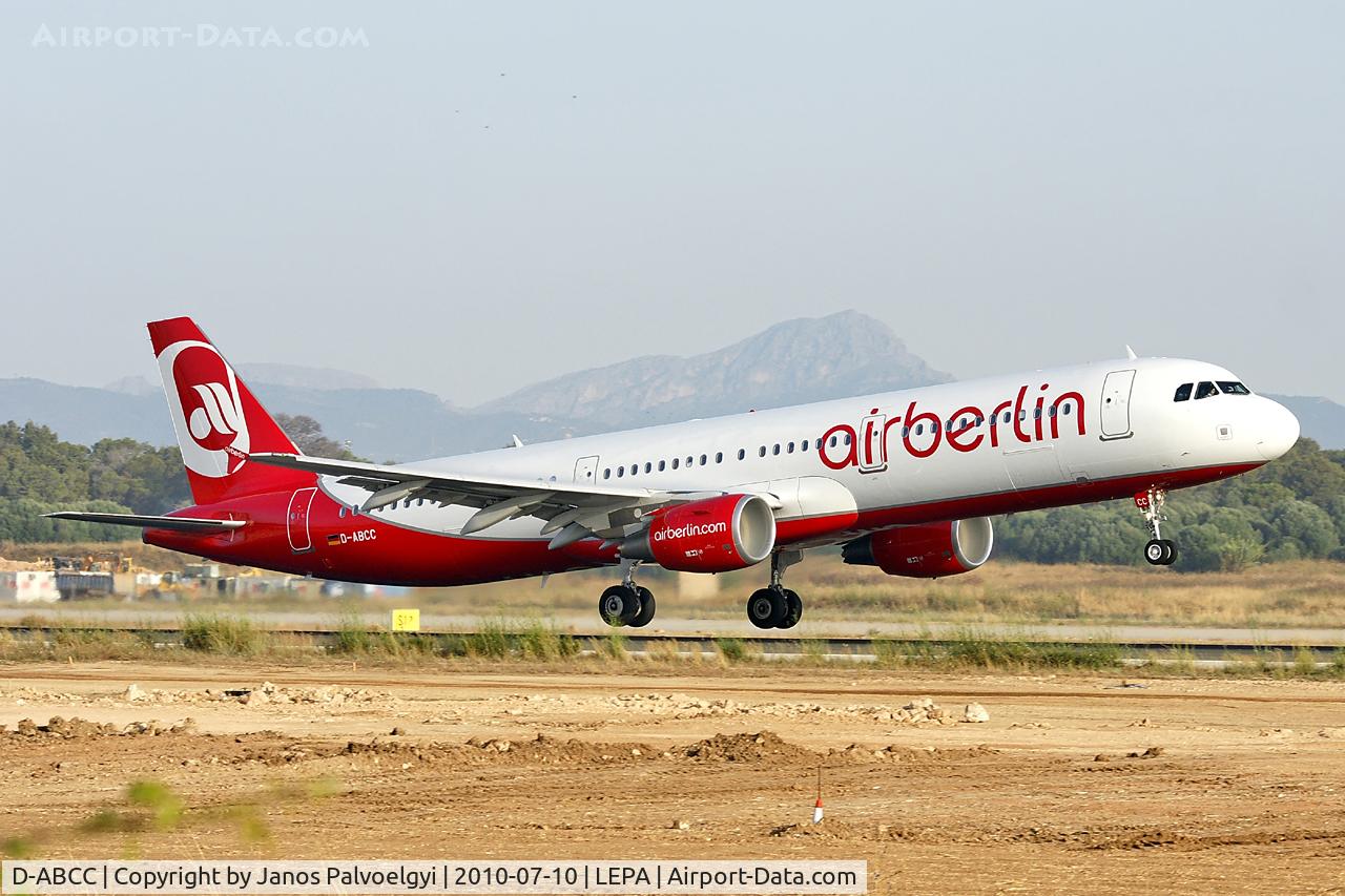 D-ABCC, 2010 Airbus A321-211 C/N 4334, Air Berlin Airbus A321-211 take-off in PMI/LEPA