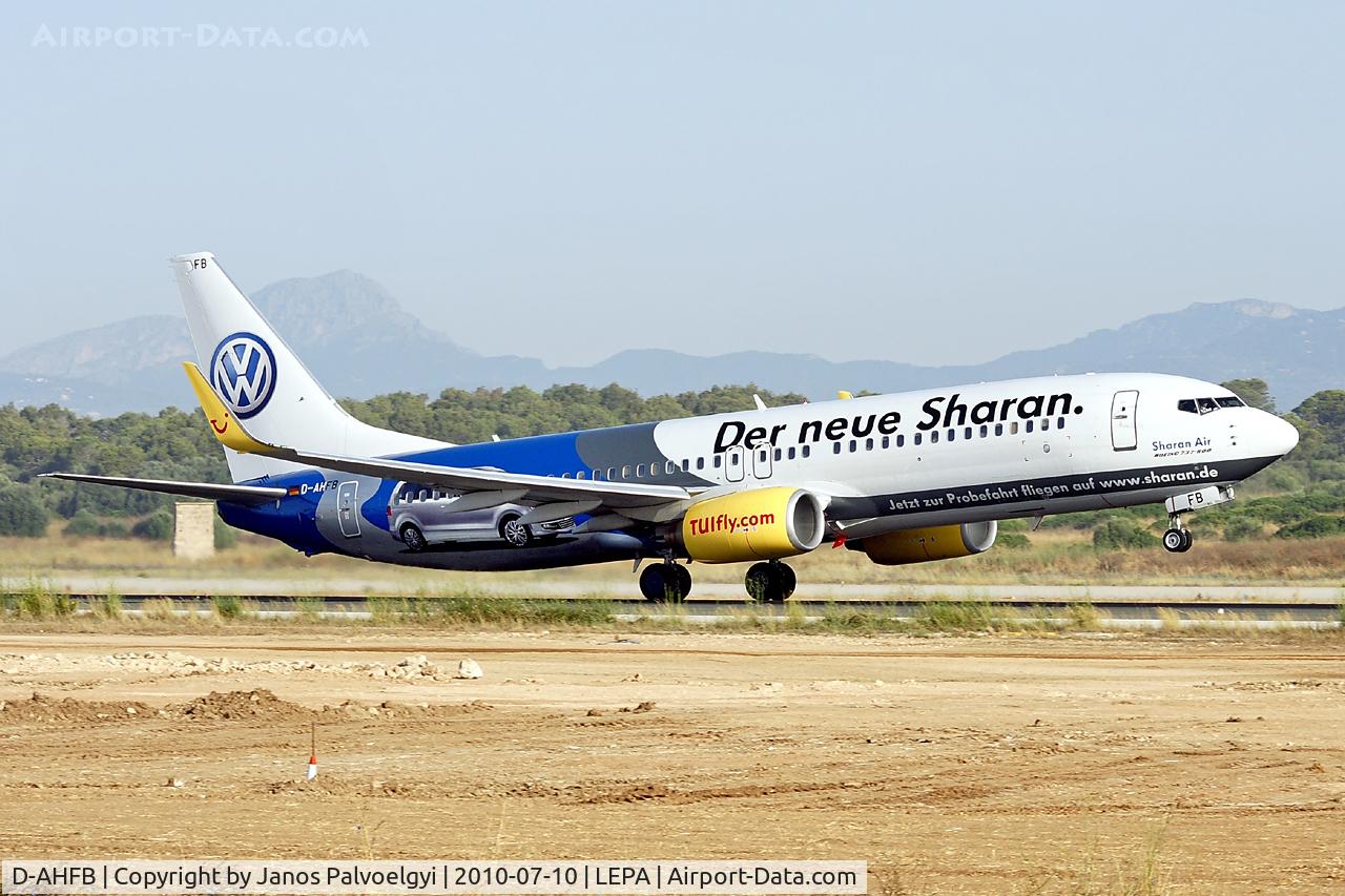 D-AHFB, 1997 Boeing 737-8K5 C/N 27982, TuiFly Boeing B737-8K5 take-off in PMI/LEPA