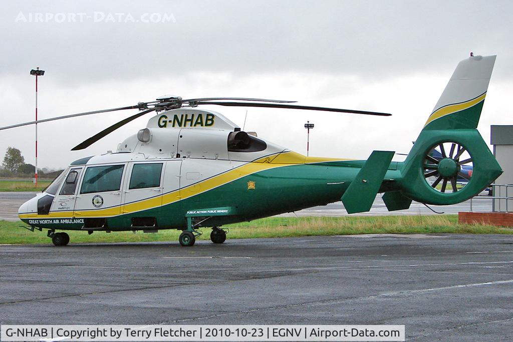 G-NHAB, 1991 Aerospatiale AS-365N-2 Dauphin C/N 6407, 1991 Aerospatiale AS365N2, c/n: 6407 at Durham Tees Valley