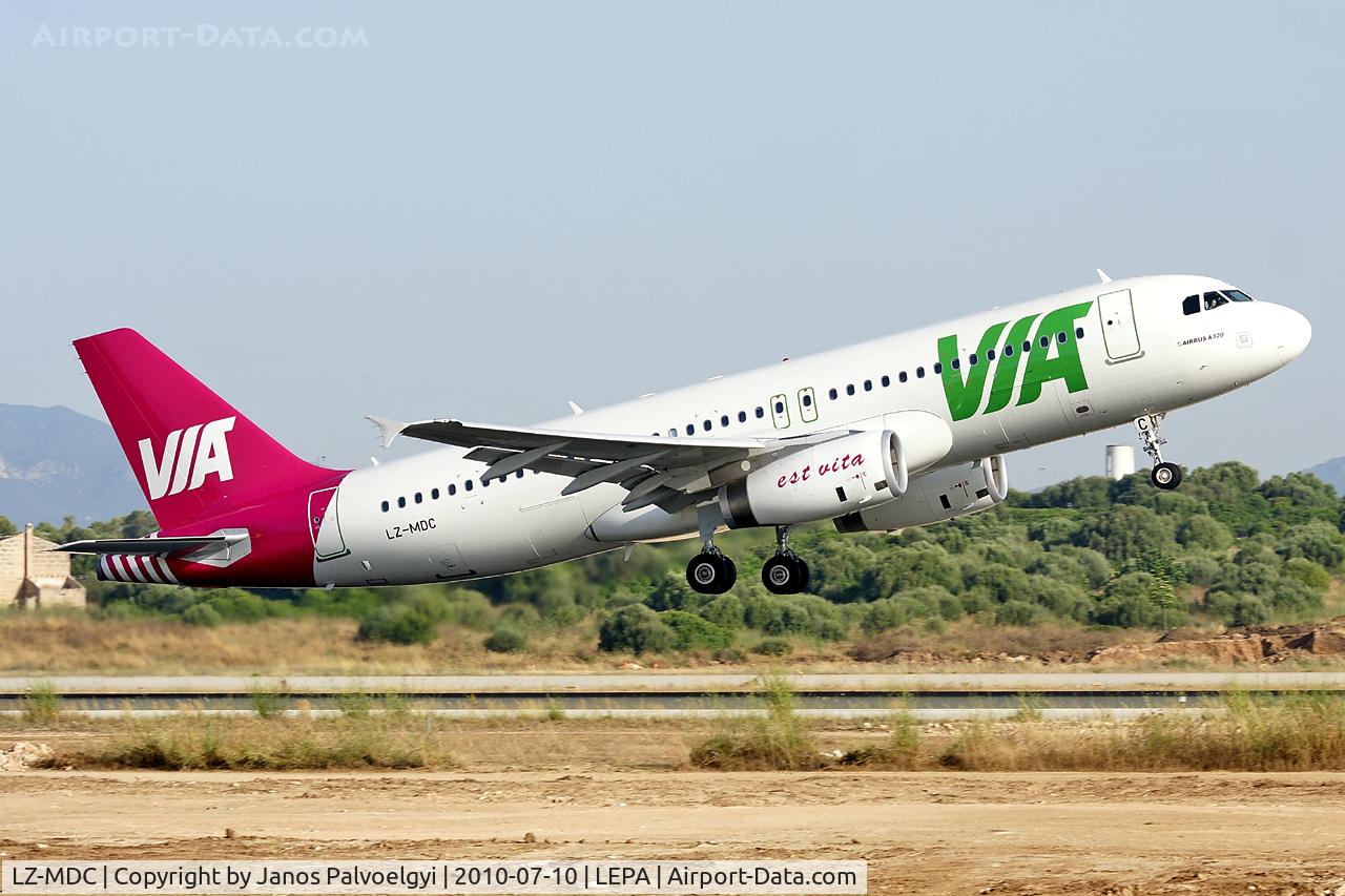 LZ-MDC, 2010 Airbus A320-232 C/N 4270, VIA-Air VIA Bulgarian Airways Airbus A320-232 take-off in PMI/LEPA