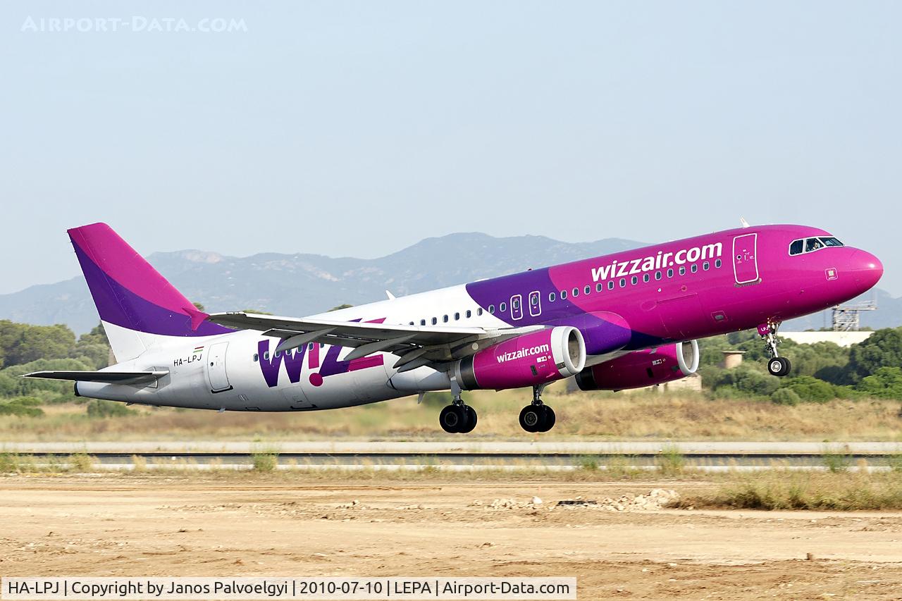 HA-LPJ, 2007 Airbus A320-232 C/N 3127, Wizz Air Airbus A320-232 take-off in PMI/LEPA