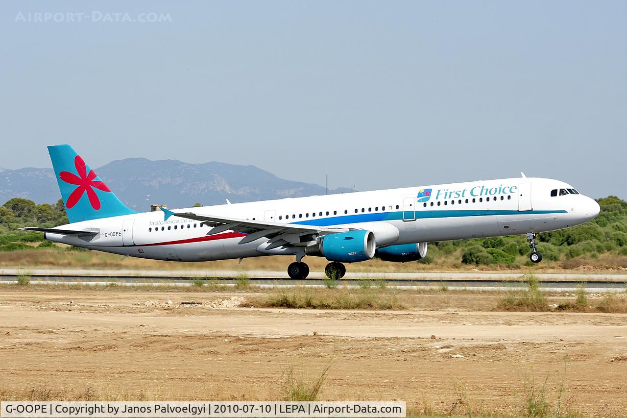 G-OOPE, 1998 Airbus A321-211 C/N 852, First Choice Airways Airbus A321-211 take-off in PMI/LEPA