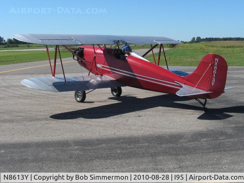 N8613Y, Rose Parrakeet A-1 Replica C/N 001, Departing Kenton, Ohio