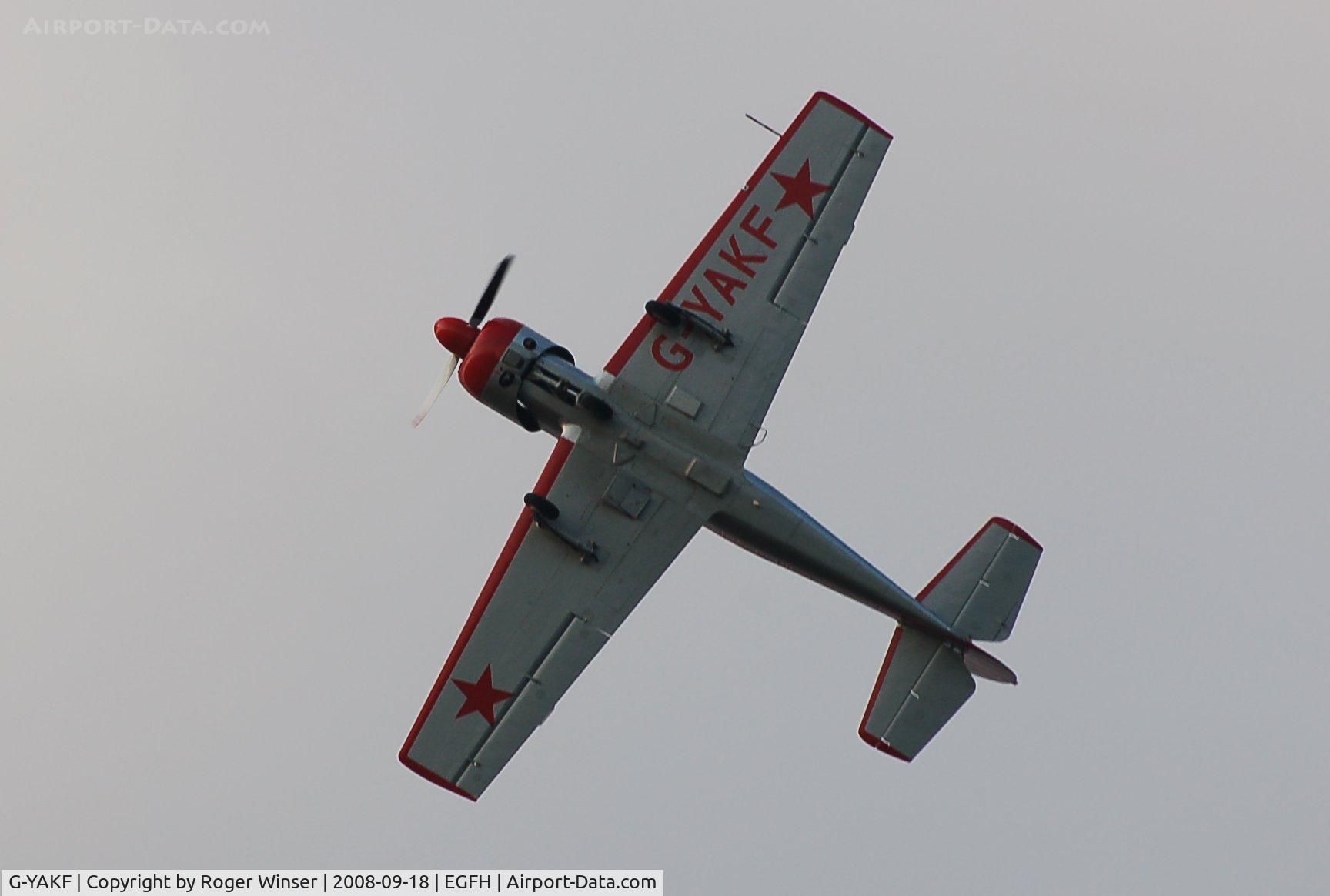 G-YAKF, 1991 Yakovlev (Aerostar) Yak-52 C/N 9111205, Run and break over Runway 22