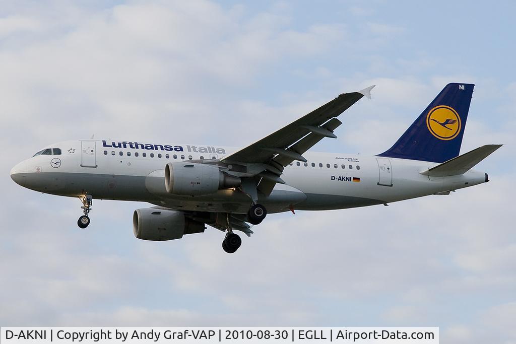 D-AKNI, 1999 Airbus A319-112 C/N 1016, Lufthansa Italy A319