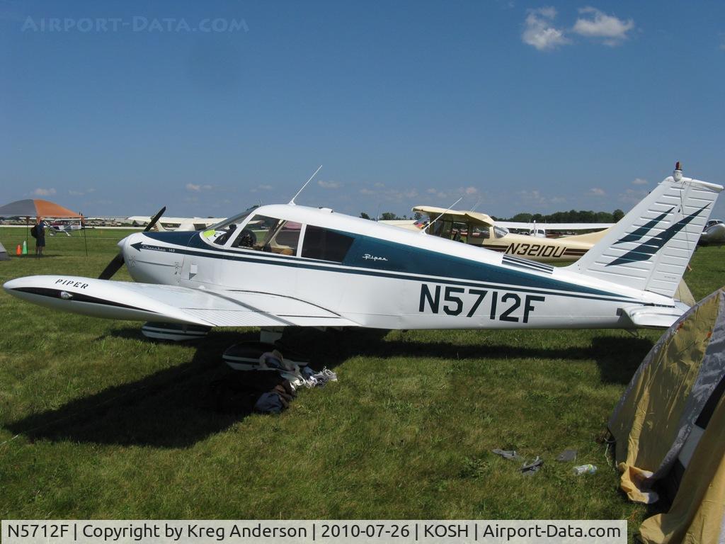 N5712F, 1968 Piper PA-28-140 C/N 28-24925, EAA AirVenture 2010