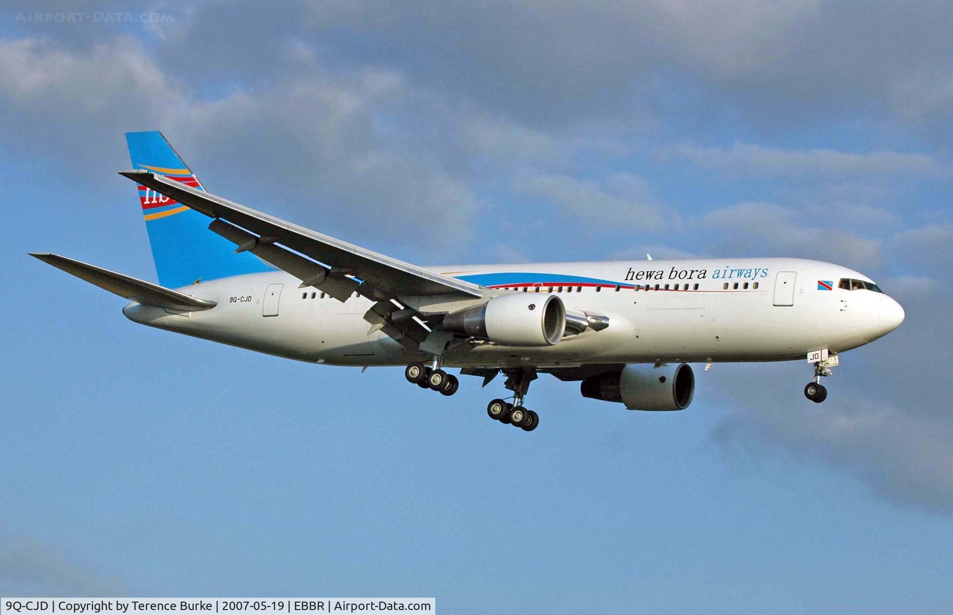 9Q-CJD, 1984 Boeing 767-266/ER C/N 23178, Landing 25L Brussels , late in the day.