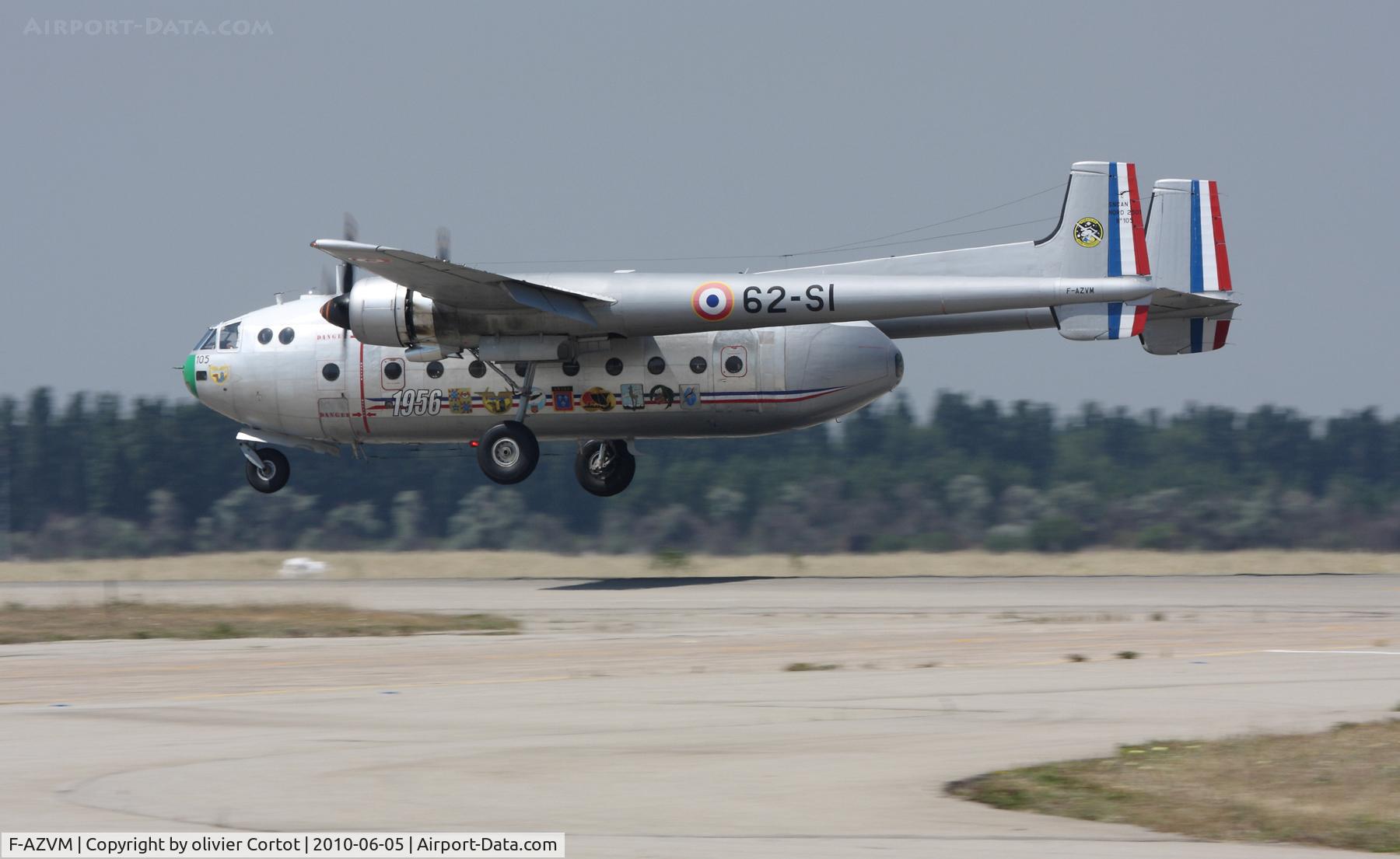F-AZVM, 1956 Nord N-2501F Noratlas C/N 105, landing at istres
