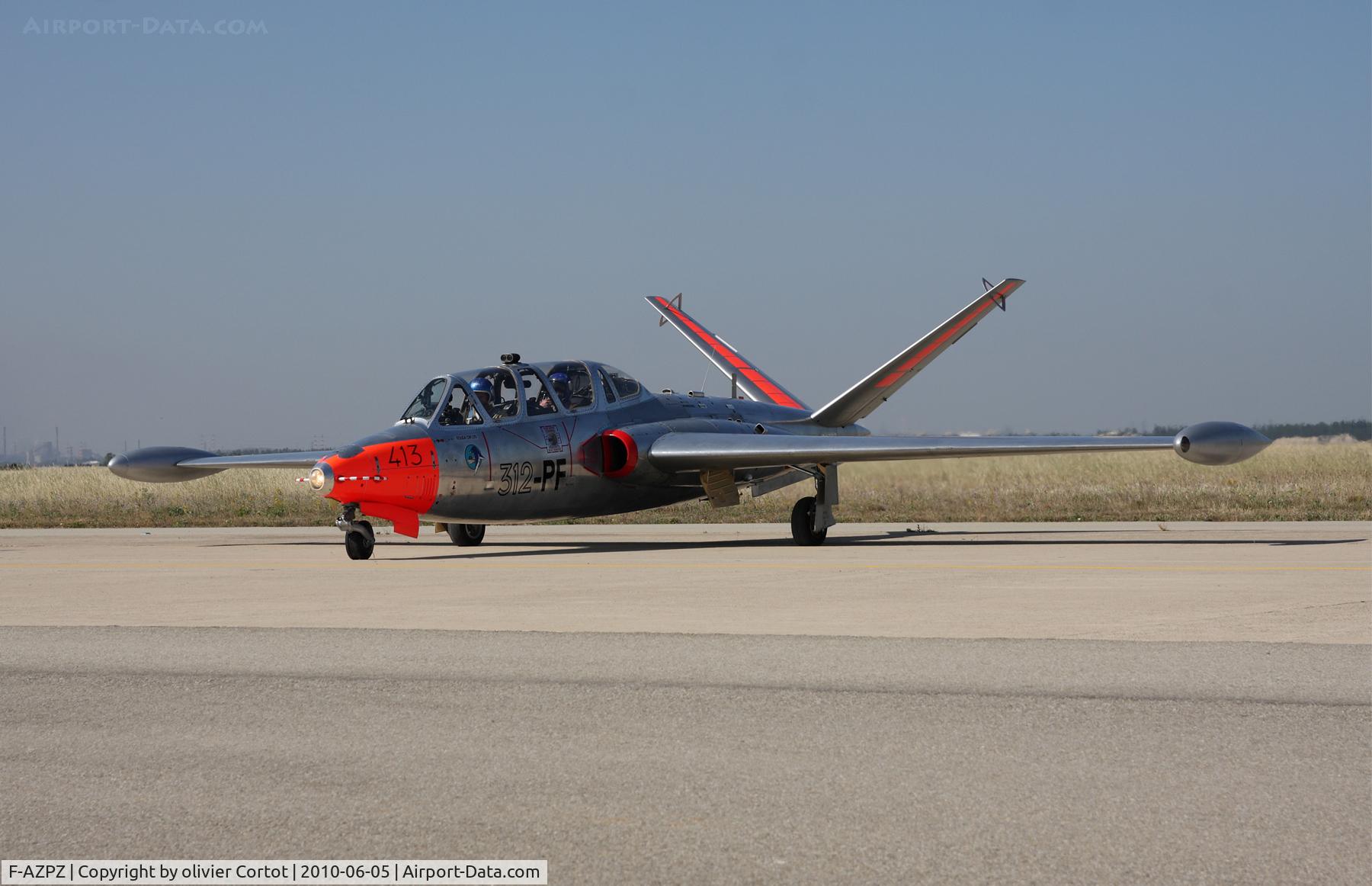 F-AZPZ, 1963 Fouga CM-170 Magister C/N 413, arriving at the IStres 2010 airshow