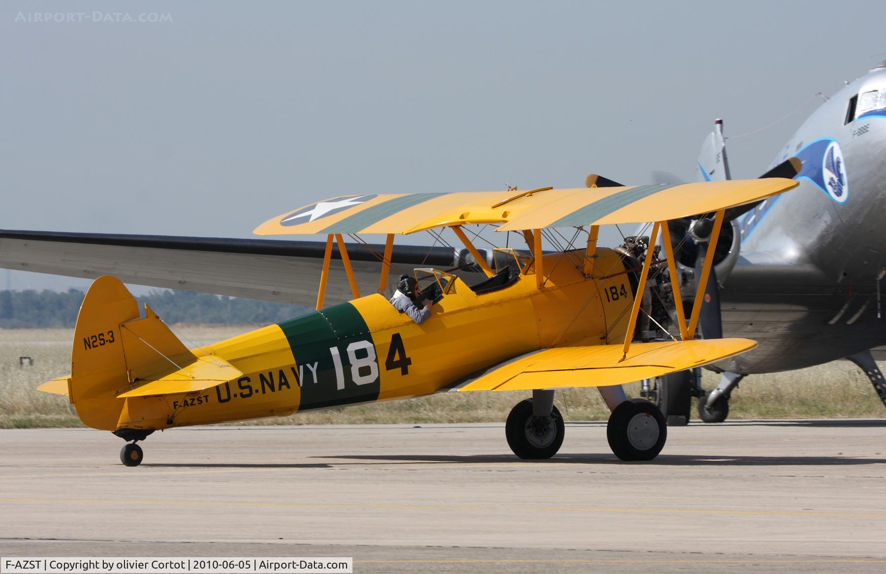 F-AZST, Boeing PT-17 Kaydet (A75N1) C/N A75-2184, Taxiing in front of the beautiful Air France dak...