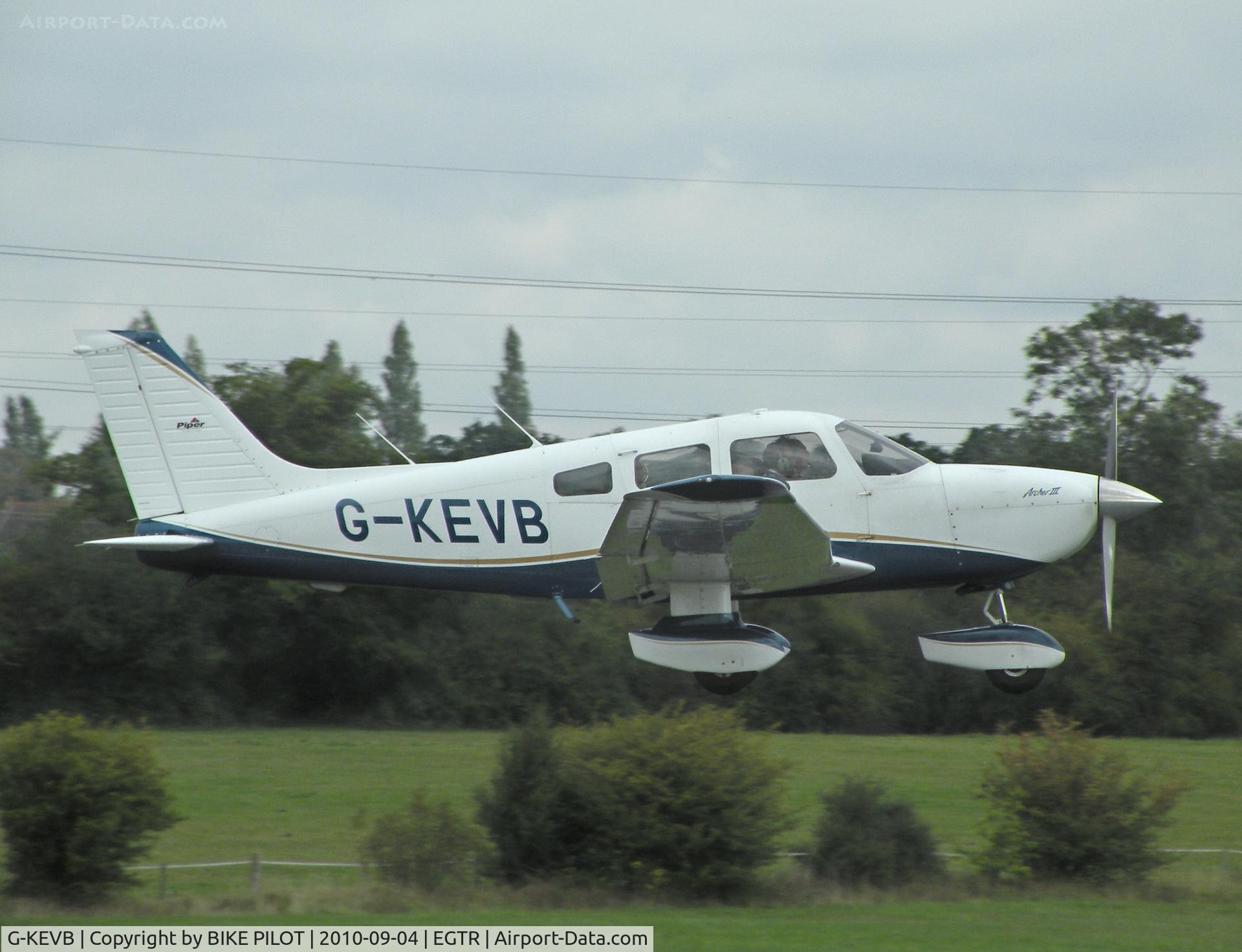 G-KEVB, 1997 Piper PA-28-181 Cherokee Archer III C/N 2843098, Climbing out rwy 08