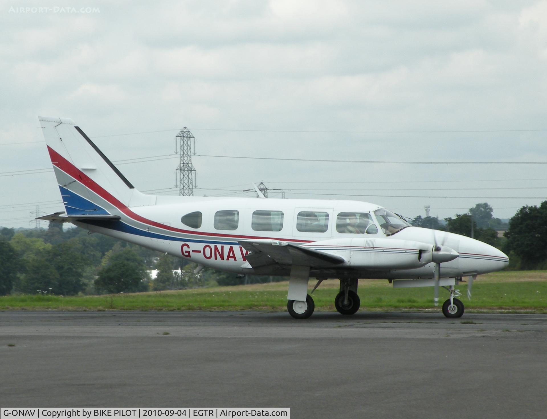 G-ONAV, 1978 Piper PA-31-310 Navajo Navajo C/N 31-7812004, Back tracking rwy 08