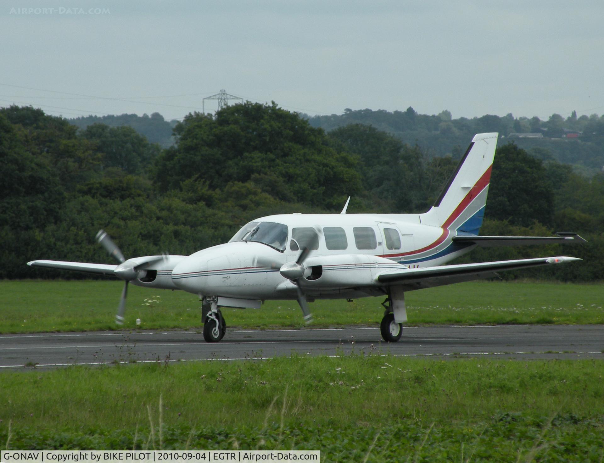 G-ONAV, 1978 Piper PA-31-310 Navajo Navajo C/N 31-7812004, Rolling rwy 08
