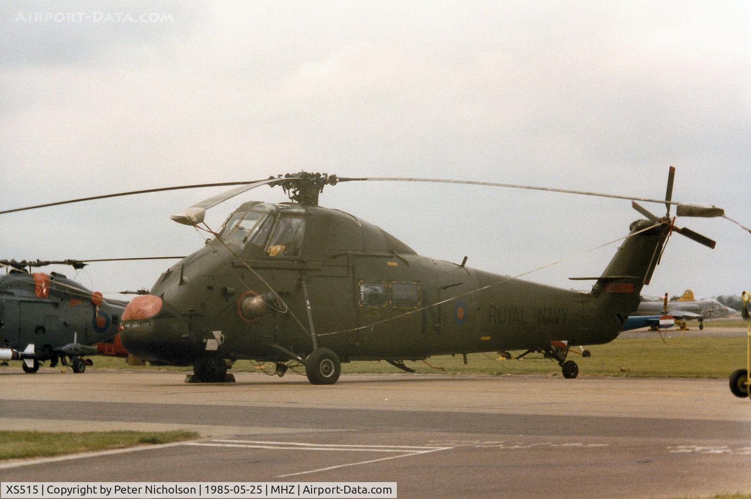 XS515, 1964 Westland Wessex HU.5 C/N WA184, Wessex HU.5 of 845 Squadron on display at the 1985 RAF Mildenhall Air Fete.