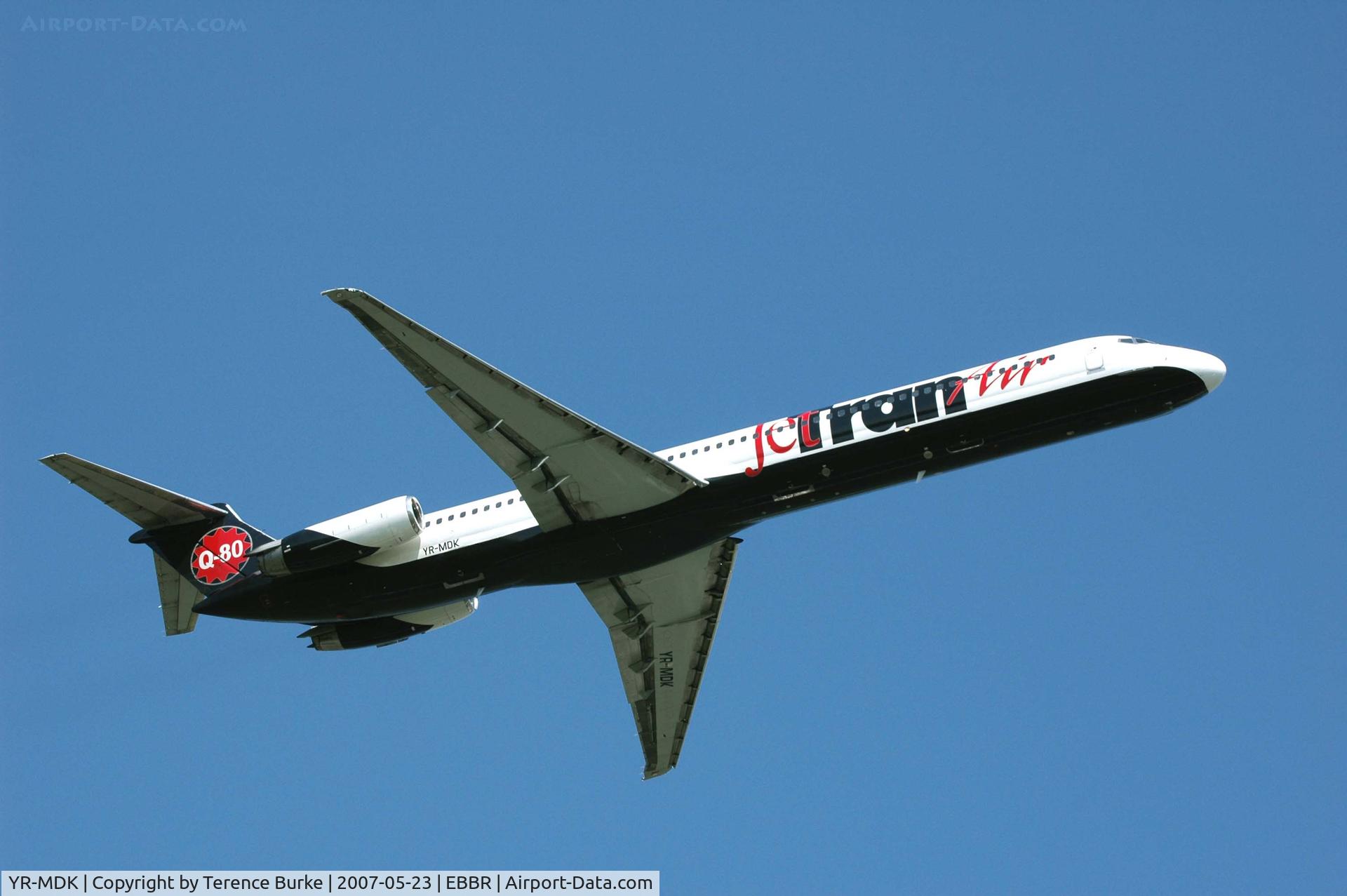 YR-MDK, 1982 McDonnell Douglas MD-82 (DC-9-82) C/N 49139, Take off 07R, Brussels