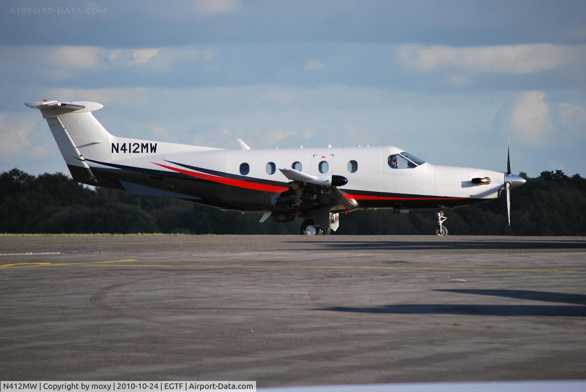 N412MW, 2008 Pilatus PC-12/47E C/N 1099, Pilatus PC-12/47E departing Fairoaks