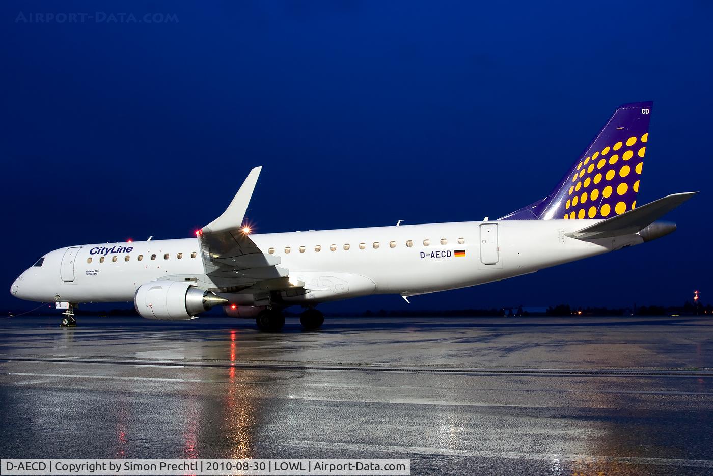 D-AECD, 2010 Embraer 190LR (ERJ-190-100LR) C/N 19000337, D-AECD @ Linz Airport