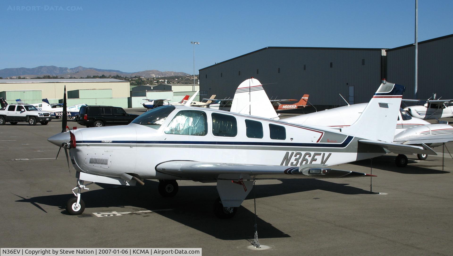 N36EV, 1979 Beech A36 Bonanza 36 C/N E-1469, 1979 Beech A36 at Camarillo, CA when that was her home base