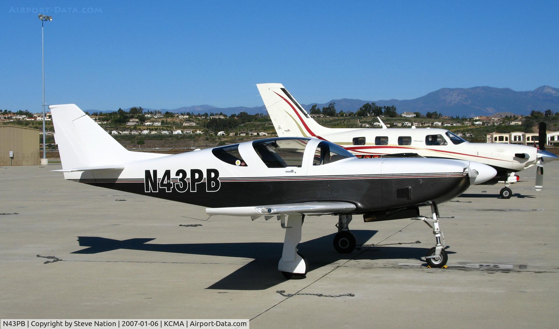 N43PB, 2001 Stoddard-Hamilton Glasair III C/N 3306, 2001 Glasair III homebuilt on sunny visitors ramp (75 degrees F in January!)