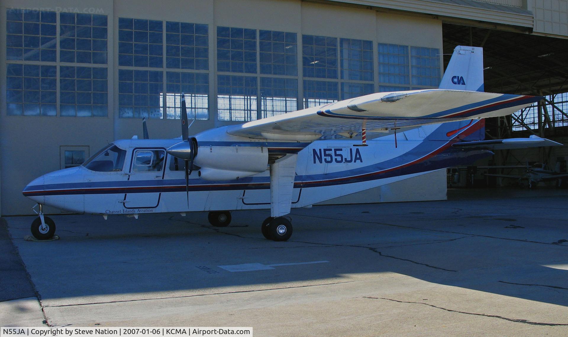 N55JA, 1971 Britten-Norman BN-2A-8 Islander C/N 295, Channel Islands Airways/CIA 1971 BN-2 in shade at home base