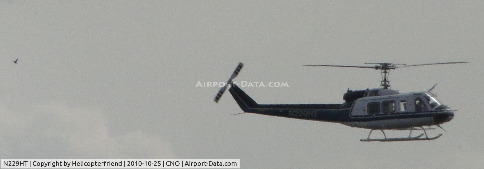 N229HT, 1980 Bell 205A-1 C/N 30330, Helicopter is westbound and notice the bird behind it