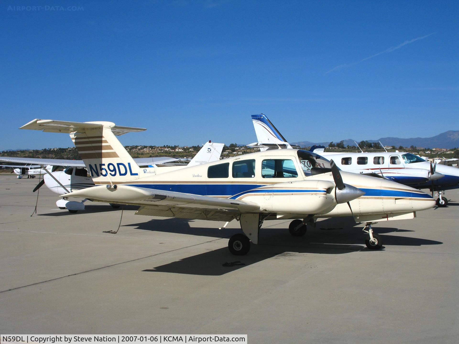 N59DL, 1979 Beech 76 Duchess C/N ME-143, Channel Islands Airways/CIA (no titles) 1979 Beech 76 at home base