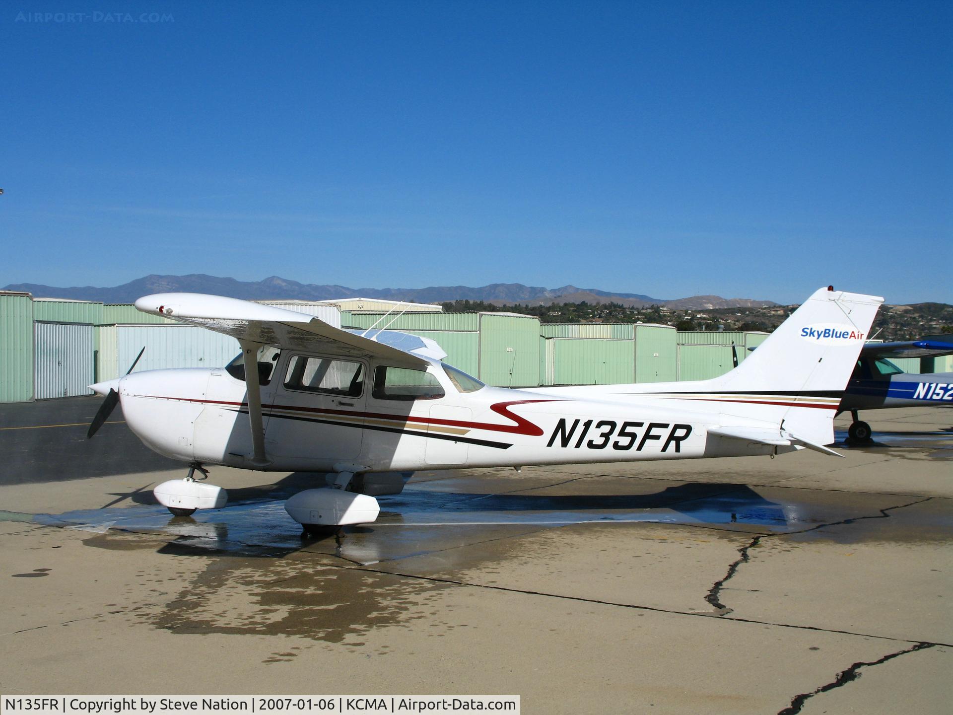 N135FR, 1985 Cessna 172P C/N 172-76489, Sky Blue Air 1985 Cessna 172P when based at KCMA (now resides in Colorado)