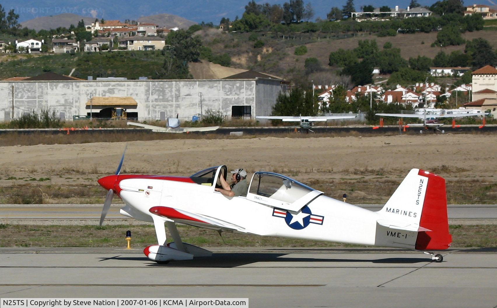 N25TS, 1992 Vans RV-6 C/N 21064, 1992 RV-6 homebuilt arriving from KSZP/Santa Paula, CA in US Marines colors as VME-1 bird