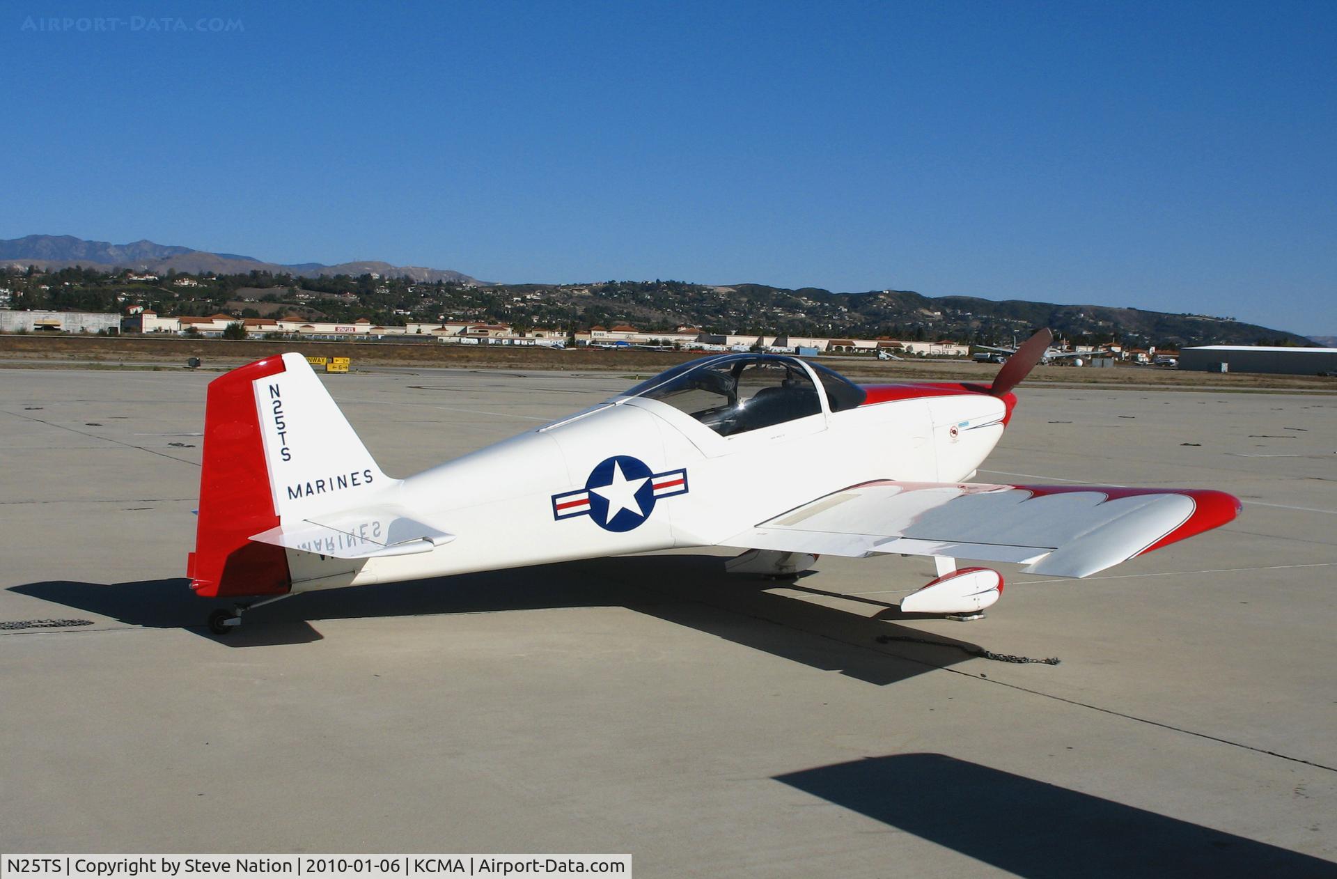N25TS, 1992 Vans RV-6 C/N 21064, 1992 RV-6 homebuilt arriving from KSZP/Santa Paula, CA in US Marines colors as VME-1 bird