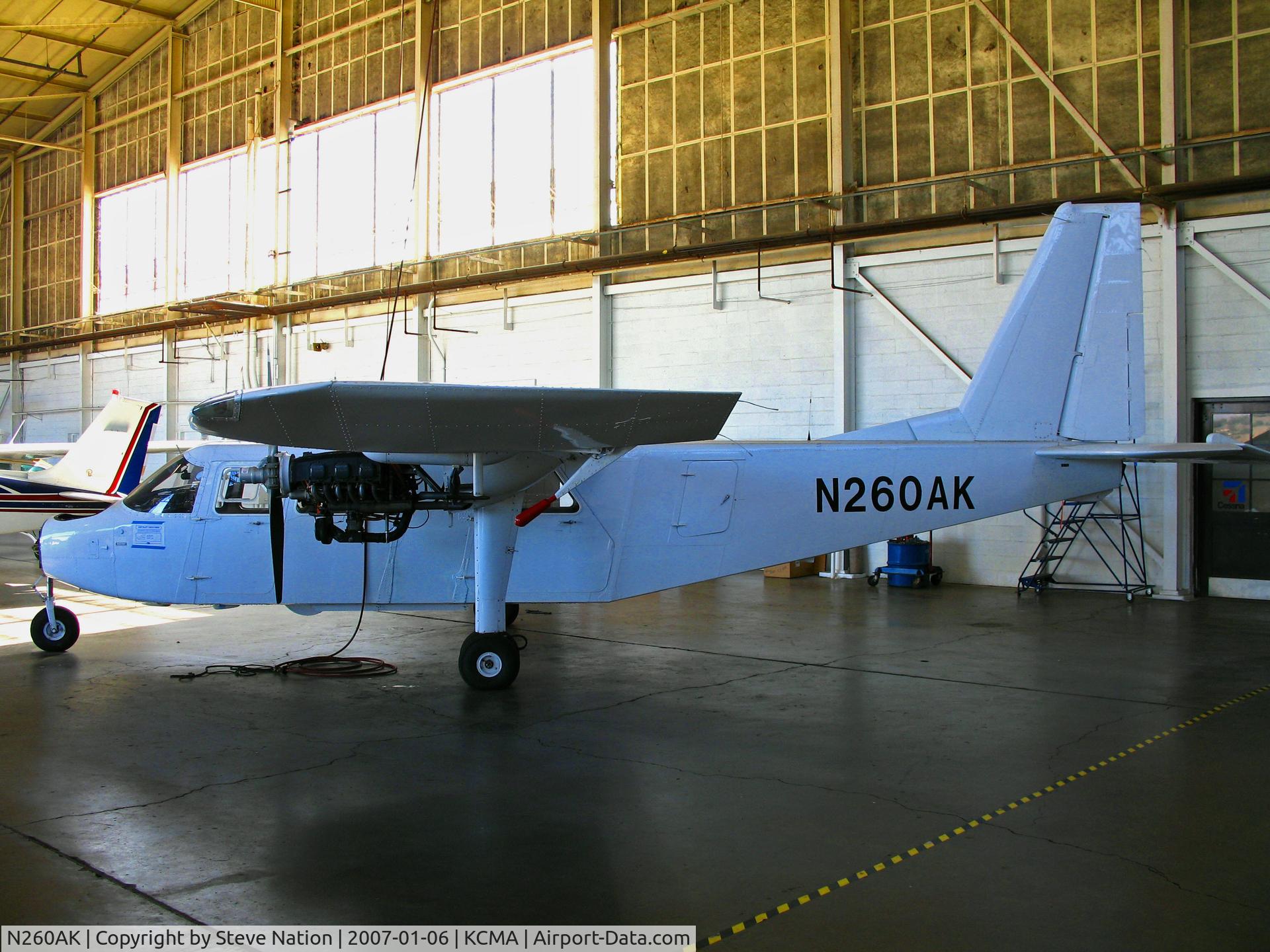 N260AK, 1969 Britten-Norman BN-2A Islander C/N 97, Ethereral hangar shot of Locally-based all white 1969 BN-2A owned by Channel Islands Aviation/CIA with nose cone removed and cowling covers missing (sold to operator in Panama in Jan 2009)