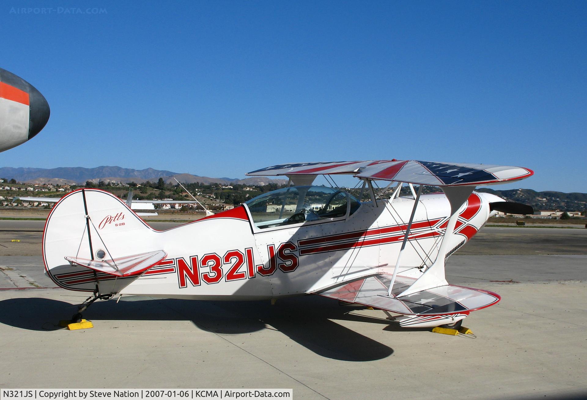 N321JS, 1992 Aviat Pitts S-2B Special C/N 5252, Now apparently operating from Chino, CA (or out of the country), this 1992 Pitts S-2B was outside air museum hangar at former Oxnard AFB, CA on sunny Saturday in January 2007