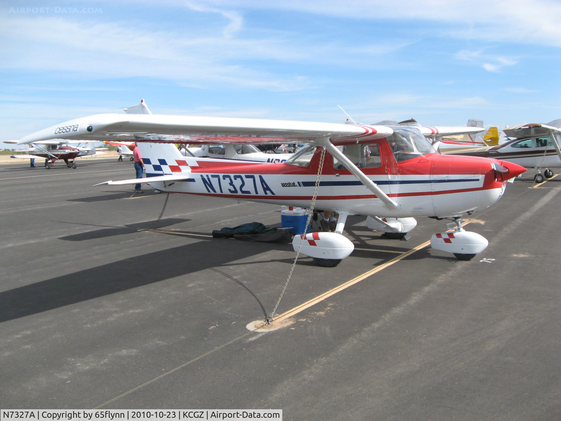 N7327A, 1976 Cessna A150M Aerobat C/N A1500716, Very clean looking Aerobat.  It had a for sale sign in the window!  Copper State 2010.