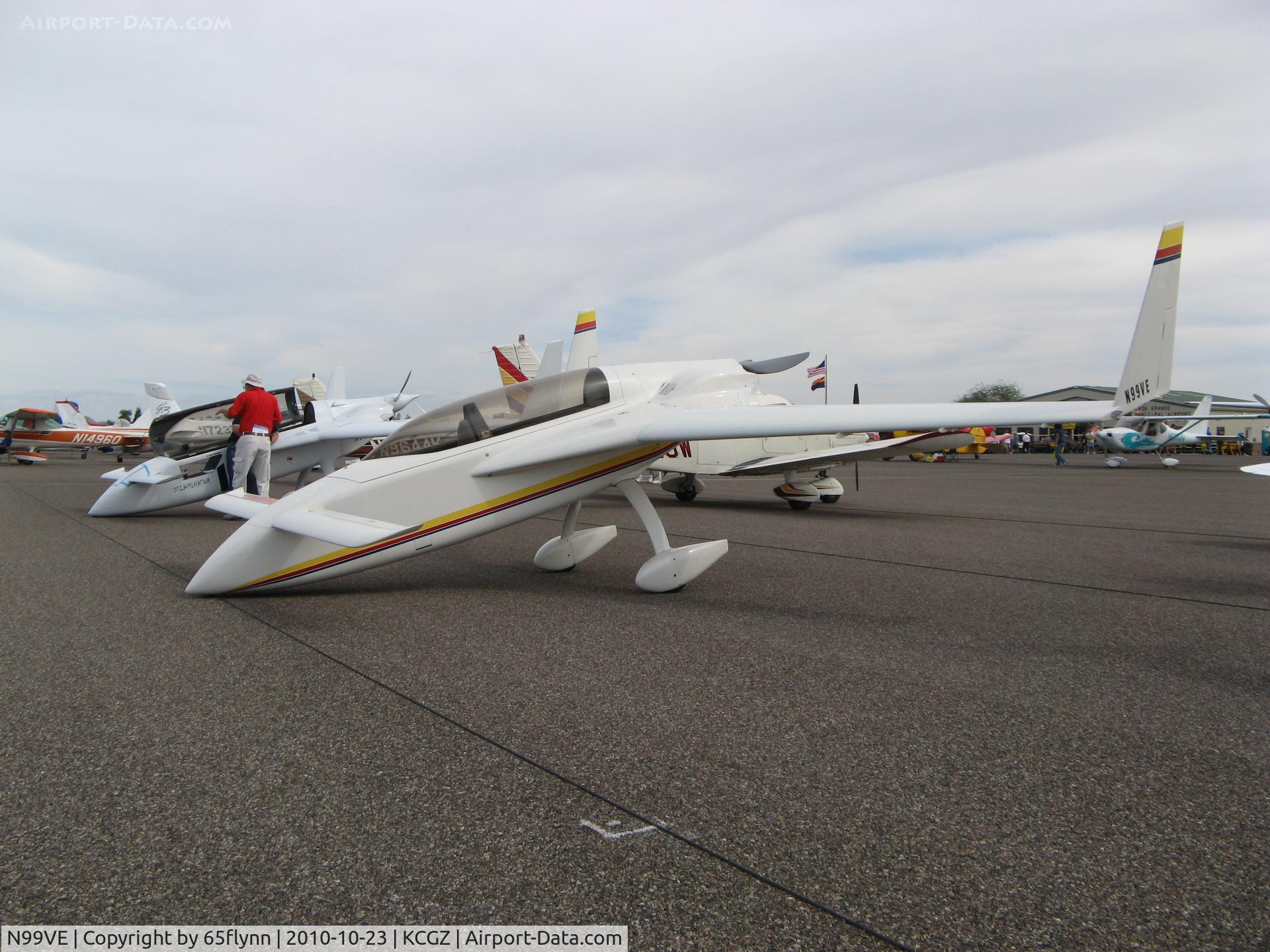 N99VE, 1980 Rutan VariEze C/N 1180, Gary Hertzler's very efficient Vari-eze at Copper State 2010.  Note Klaus Savier's 