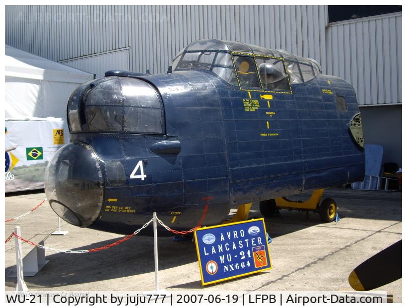 WU-21, Avro 683 Lancaster B7 C/N NX664, on restoration at Dugny by Ailes Ancienne