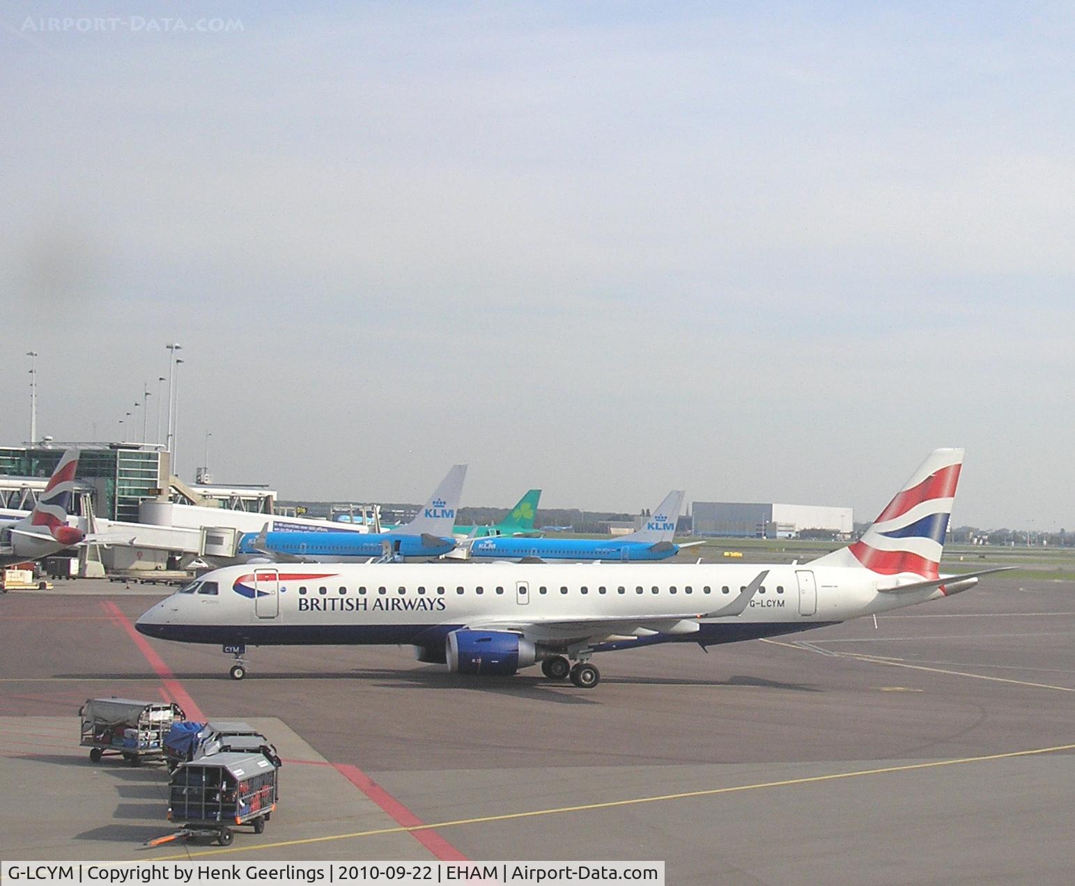 G-LCYM, 2010 Embraer 190SR (ERJ-190-100SR) C/N 19000351, Arrival at SPL. BA-City Flyer