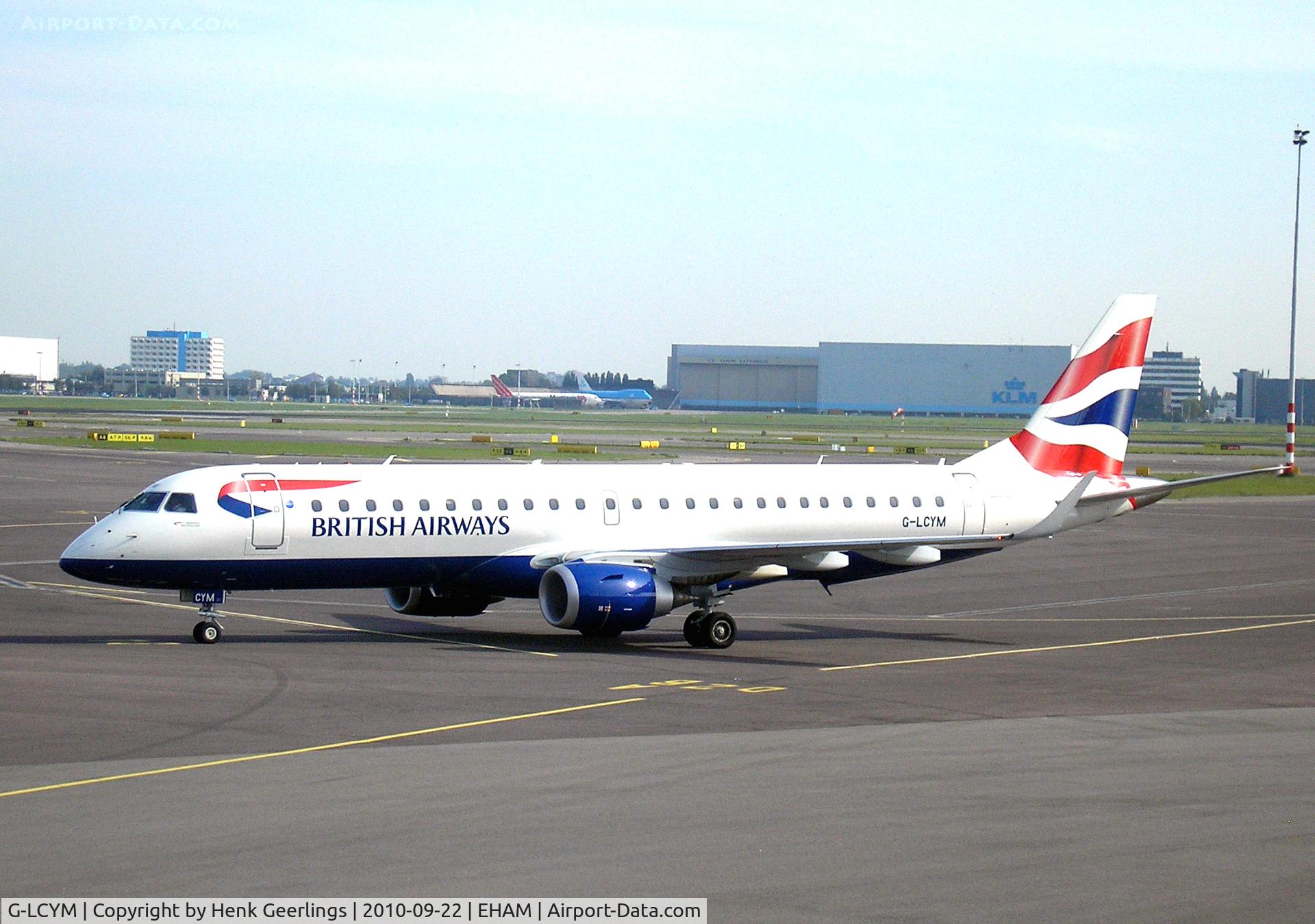 G-LCYM, 2010 Embraer 190SR (ERJ-190-100SR) C/N 19000351, Arrival SPL